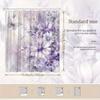 ~O~1pc Lavender Floral & Butterfly Shower Curtain - Purple Daisies & Asters, Dreamy Gradient Background, Polyester, 70.8x70.8"