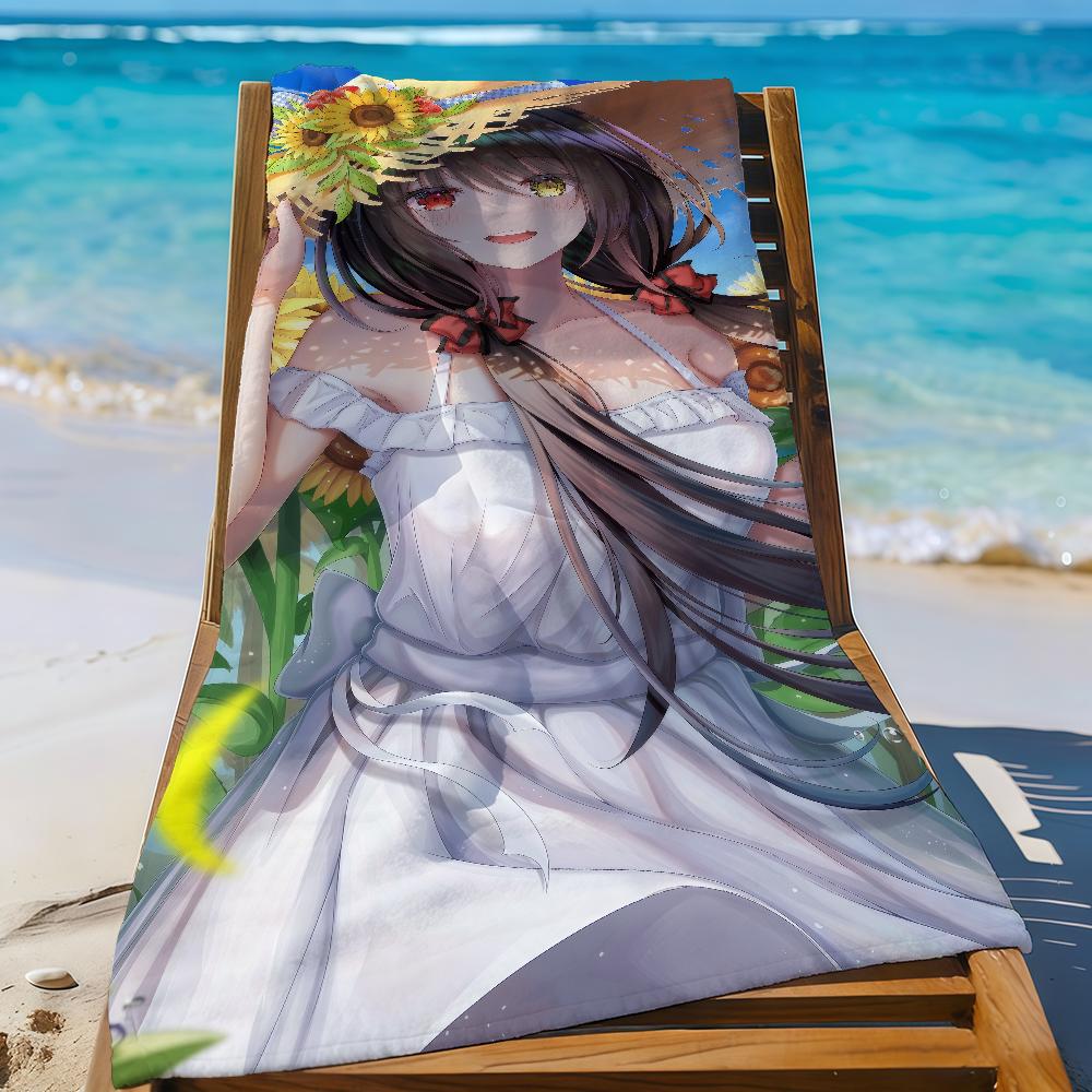 Anime T-Tokisaki Kurumi-S Towel Sports Quick Dry Travel Camping Gear Sandproof Soft Light Large Beach Towel