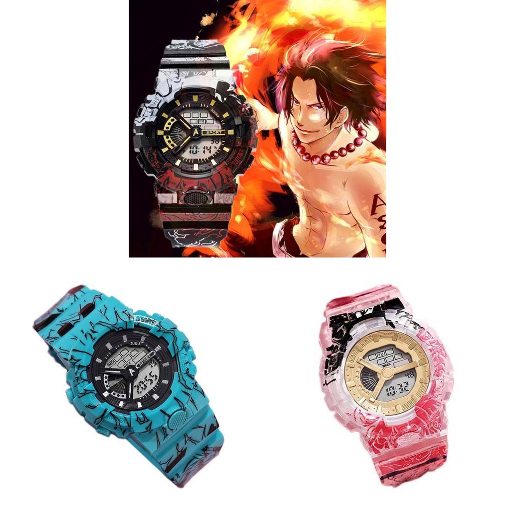 One Piece Childrens Cartoon Digital Wristwatch With Night Light For Kids And Teens