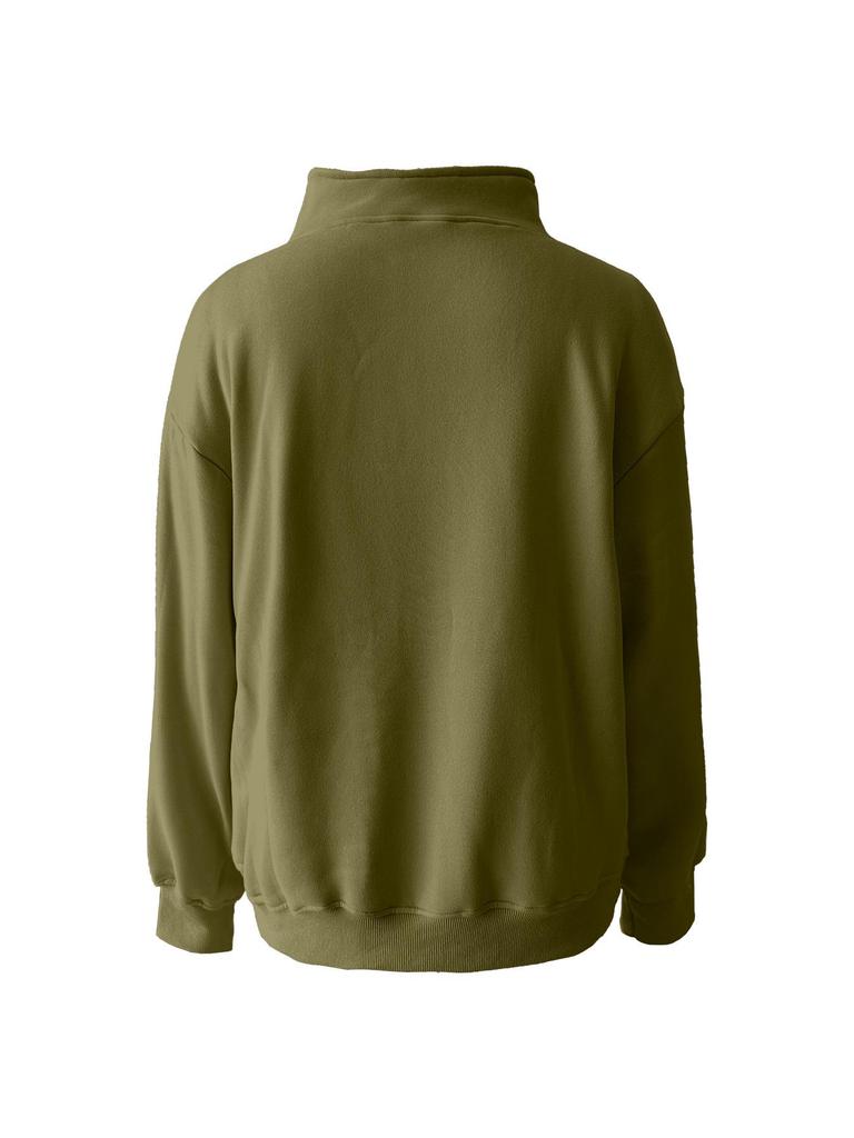 2023 Autumn-Winter Women's Fleece Stand Collar Zipper Hoodie with Pockets