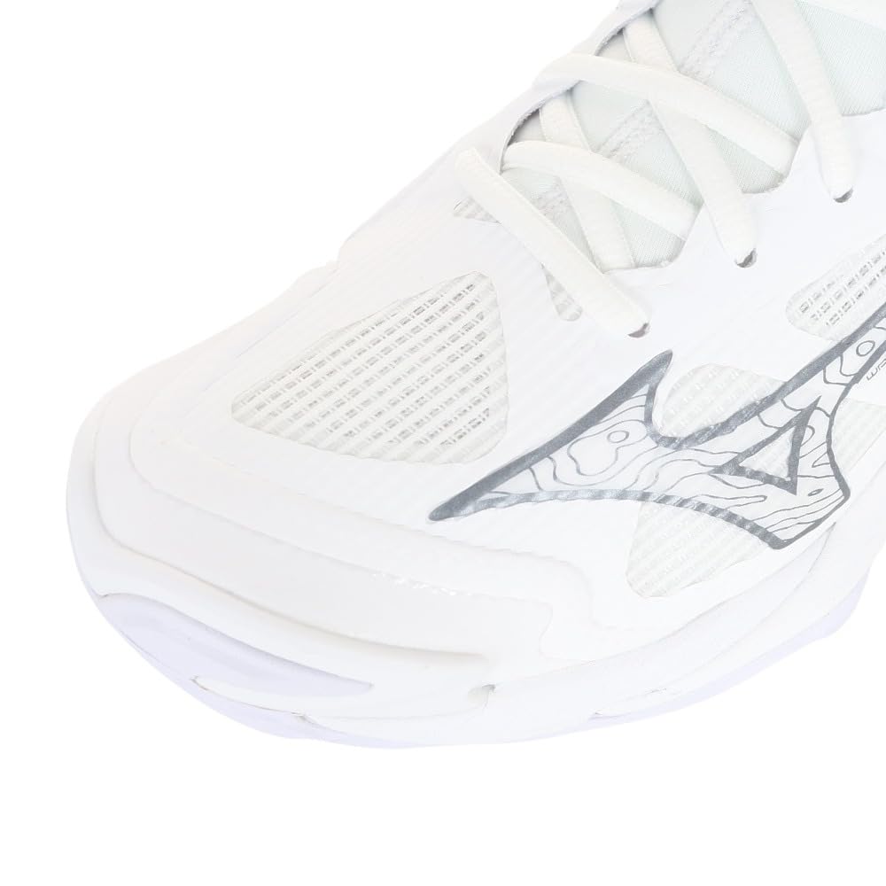 Volleyball Shoes Wave Momentum 3 MID Club Activities Indoor Wide Lightweight Indoor White X Gray X Silver Cm [Mizuno] 29.0 2.5E