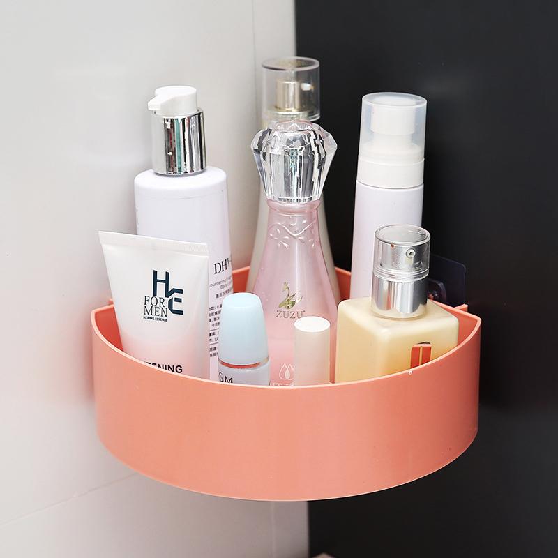 Bathroom Shelf Organizer Toilet Adhesive Shampoo Gel Storage Basket Decoration Bathroom Corner Shower Shelf Rack Accessories