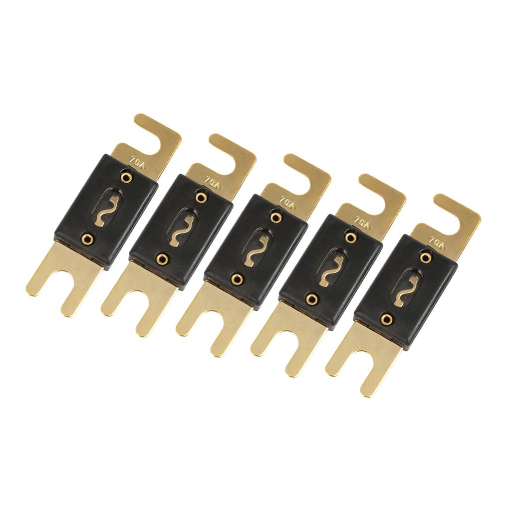 ACROPIX 70A ANL Fuse 70A Universal ANL Fuse Auto Vehicle Audio Gold Tone Pack of 5
