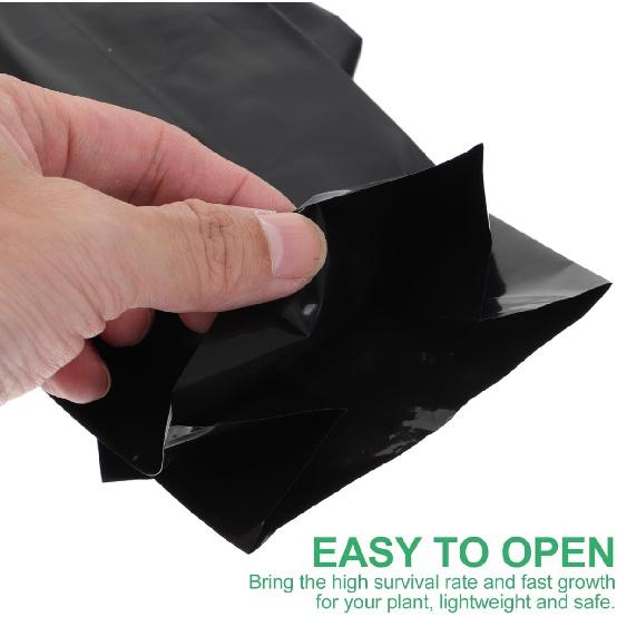 100pcs Plastic Nursery Bags for Gardening Lightweight Planting Pouches Excellent Water Permeability for Fruits Vegetables and Flowers