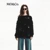 MO&Co. Women's Loose-Fit Embellished Wool Blend Sweater