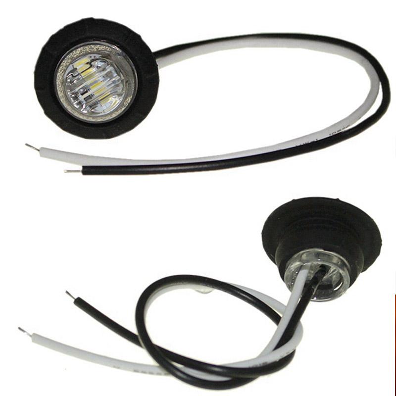 HQ 2pcs 12/24V LED Side Marker light Indicator LED Bullet Light Truck Trailer Lorry Tail light 3/4" LED Marker Clearance Light