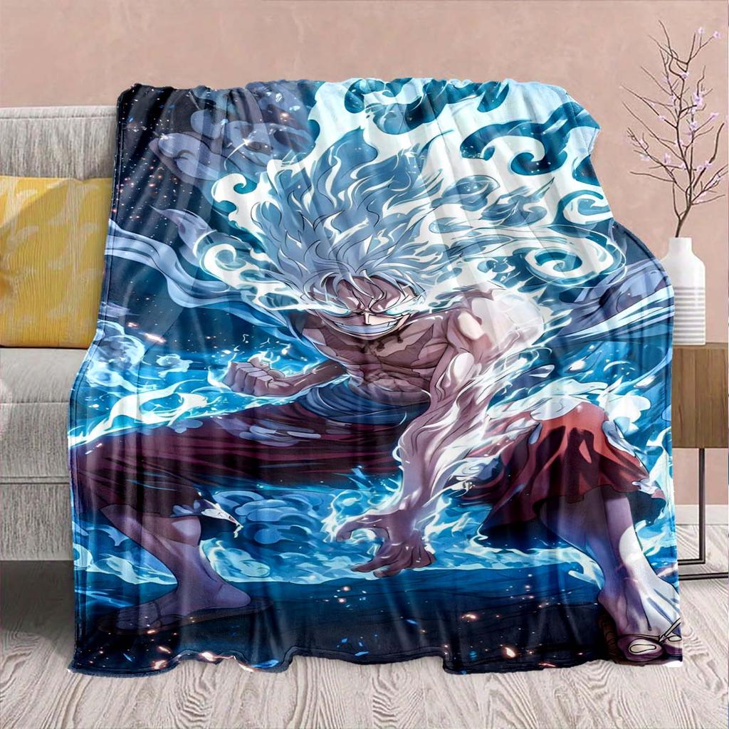 One Piece Anime Flannel Blanket - Soft Warm Perfect for Sofa, Bedding Camping Travel Office Home Decor