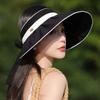 Big Brim Empty Top Hat Summer Outdoor Travel Sun Protection Hat Women's UV Protection Sun Hat Beach Sunshade Cotton and Linen Hat
