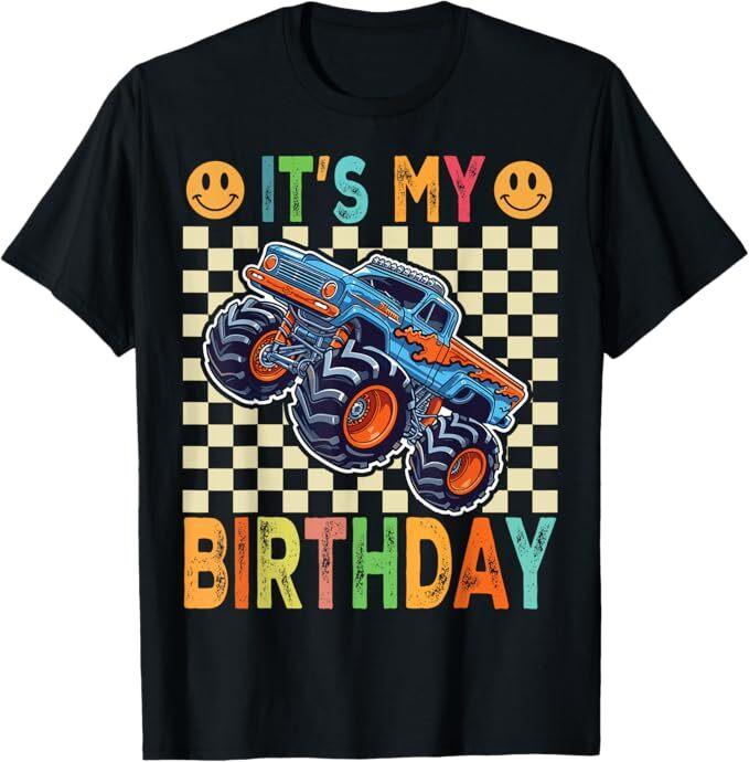 It's My Birthday Monster Truck Car Gifts Birthday Boys T-Shirt