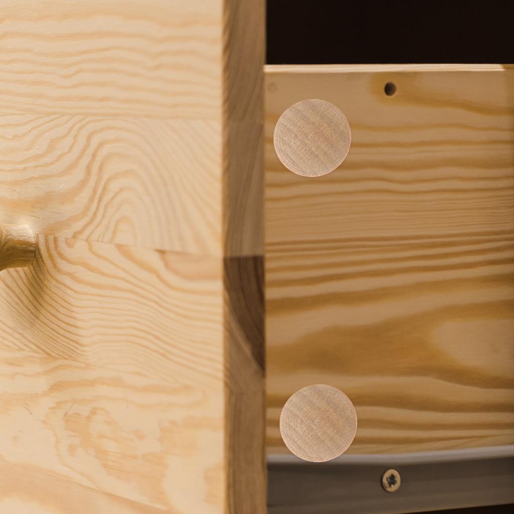 50Pcs Wooden Hole Plugs for Furniture Cabinet Screw Holes Hardwood Button Top Decorative Drill Hole Covers Small Round Wood