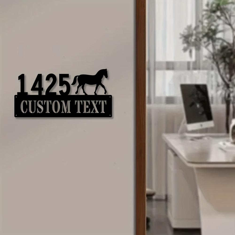 Custom Metal Wall Art Decor Home Number Sign Address Plaque Garden Gift