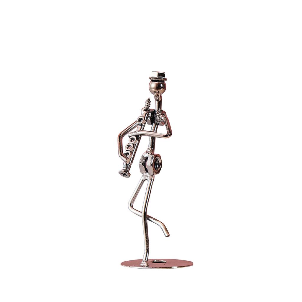 Band Gaver Musikk Mann Statue Metallmusiker Orkester Gitar Trombone Saksofonspiller Modell Desktop Ornament For Home Office