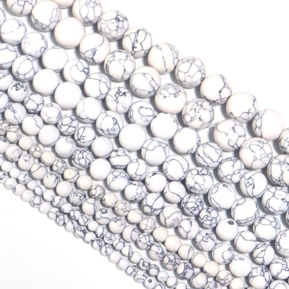 24-140pcs/lot 4 6 8 10 12 14 16mm Natural Stone Beads Colorful Turquoise Beads Round Loose Beads For Jewelry Making DIY Bracelet