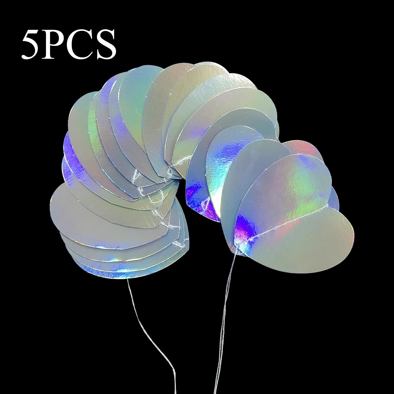 

5PCS.Bestselling heart-shaped glittering streamers, dual-use as banners & door curtain hangings, perfect for wedding decor ONE SIZE FITS MOST&PAPER