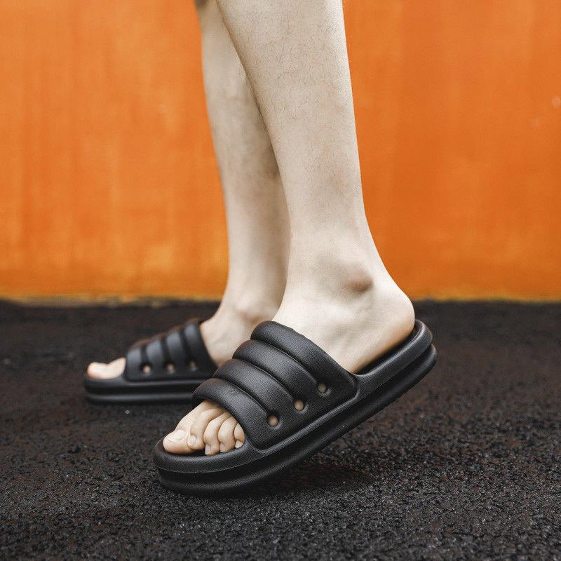 

Тапочки, мужские летние трендовые сандалии, домашняя нескользящая мужская повседневная пляжная обувь на открытом воздухе 40-41 чёрный