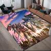 Mobile Suit Gundam Epic Battle Square Area Rug, Non-Slip Floor Mat for Bedroom, Perfect Gift for Mecha Fans.chl