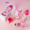 TIGER Cartoon Double-Lid Insulated Kids Water Bottle with Sleeve, 500ML