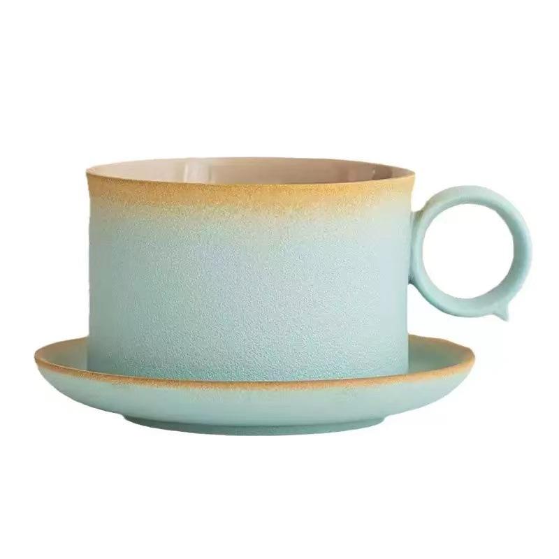 Micai Small Fresh High-value Coffee Cup Office Ceramic Cup and Saucer Set Household Mug Cup Water Cup