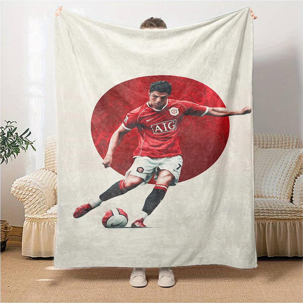 Soccer Player Action Blankets Flannel Printed Breathable Warm Throw Blanket for Home Office Bedspreads 0708a147