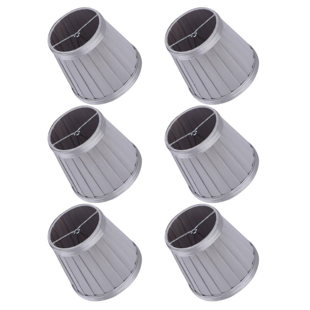 6PCS Clip On Design Lamp Cover 4.3 inch Height Small Lamp Shades Unique Lampshade Table Lamp