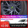 Bilklistermärke 4 st För Model 3 Highland 2025 Fälgkåpa Skyddskåpa 18 tums Fälgnavs Center Skyddskåpa Bil