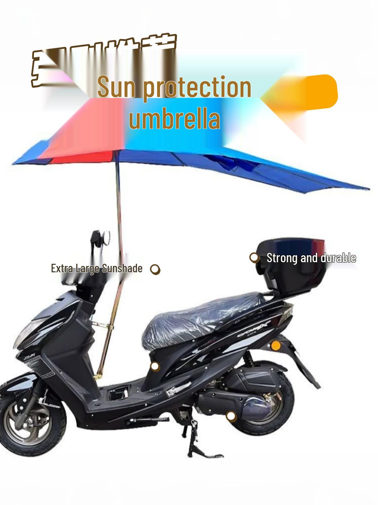 2025 Universal Electric Scooter Sunshade & Rain Canopy 1.9m Electric Motorcycle Umbrella