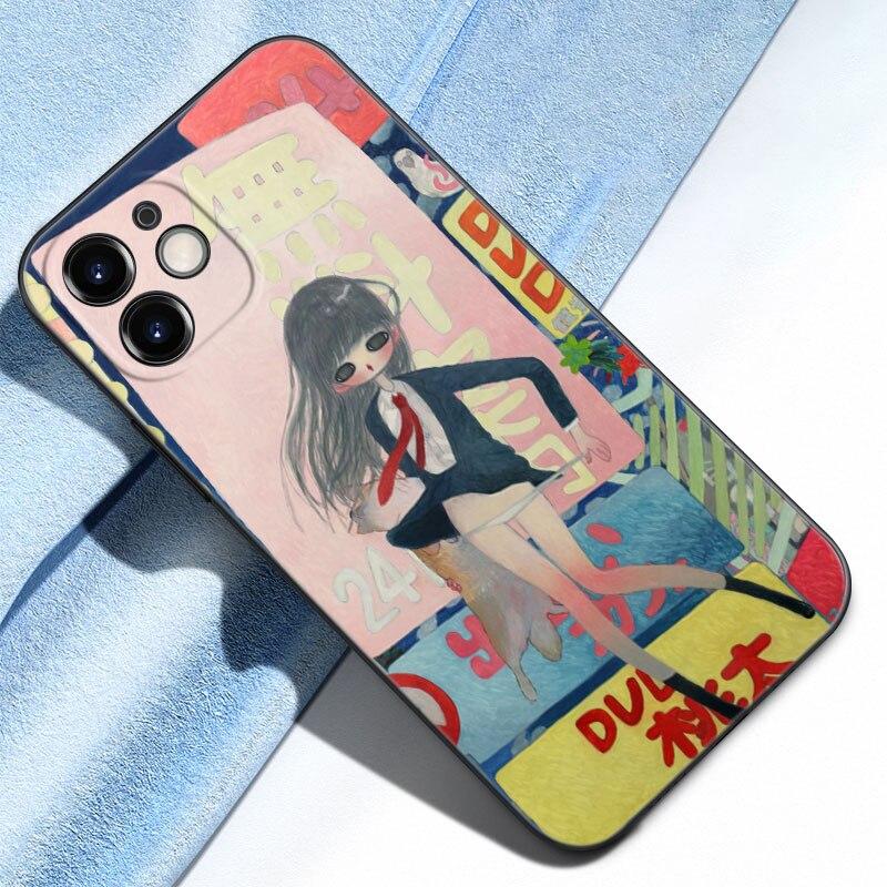 Aya Takano Phone Case For Apple iPhone 12 13 Mini 11 Pro Max XR X XS MAX 8 7 6S 6 Plus SE 5S 5 2020 Soft TPU Black Cover