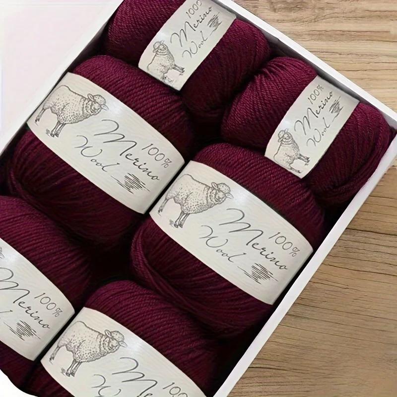 

6 шт. Преміальна мериносова вовна для шалей, камвольна вага, набір (600 г) Машинне прання Надзвичайно м яка пряжа для в язання гачком для розкішних ковдр DIY ремесел