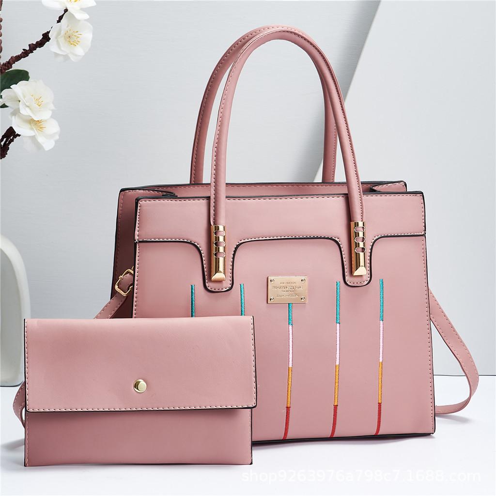 Stylish Colorblock Letter Handbag For Women With Soft Handles And Medium Size