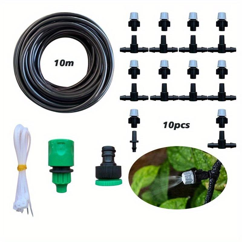 Nuova irrigazione 10 metri 10 irrigatori Ugelli fai-da-te Spruzzatore d'acqua Nebulizzazione Nebbia Sistema di ugelli di raffreddamento Sistema di spruzzatura agricola da giardino