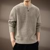 Men's High-End Retro Henley Knit Sweater - Autumn Trendy Loose Fit
