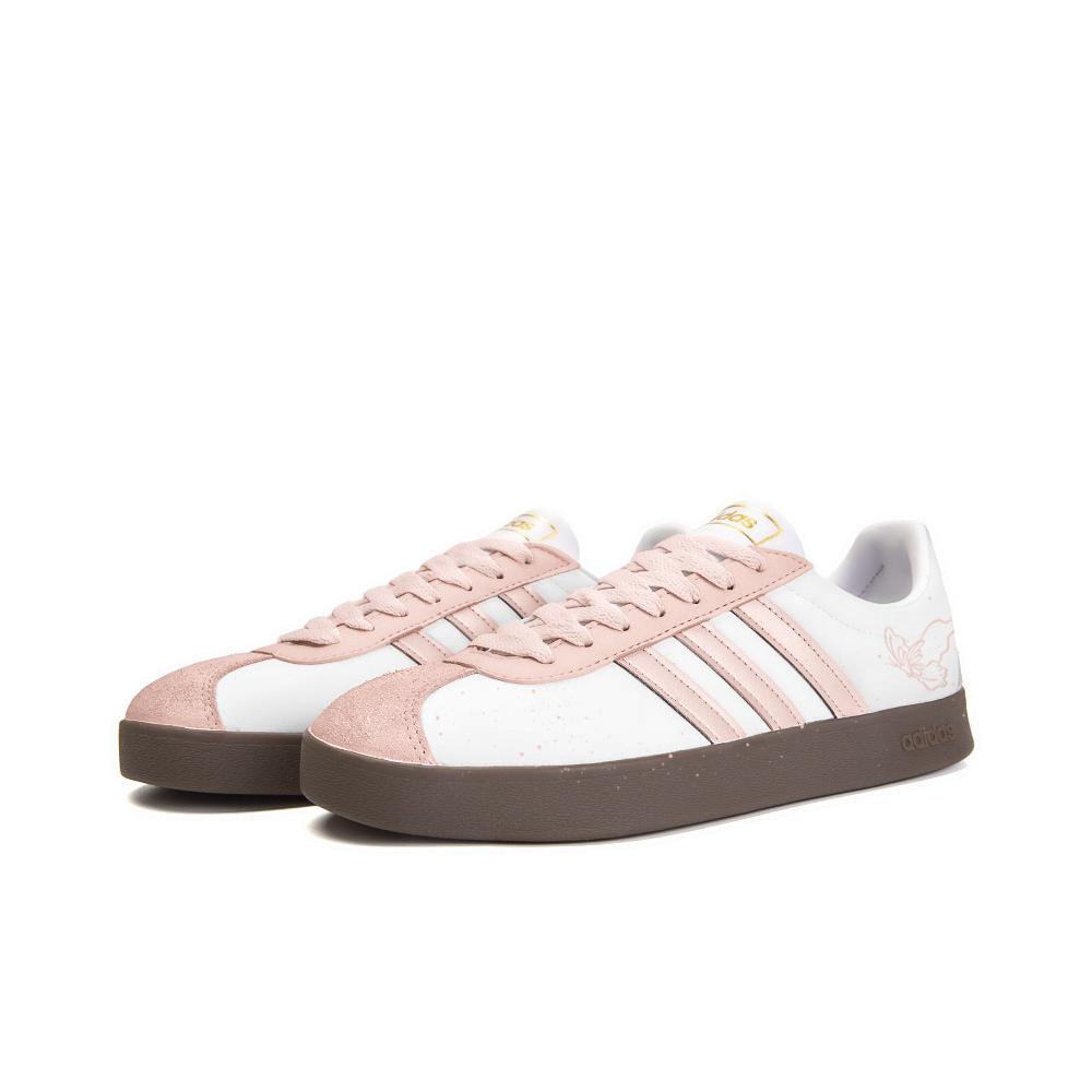 adidas Neo VL Court 2.0 Leather Slip Resistant Abrasion Resistant Low Top Skateboard Shoes Unisex White Pink ID6015(Team746-)