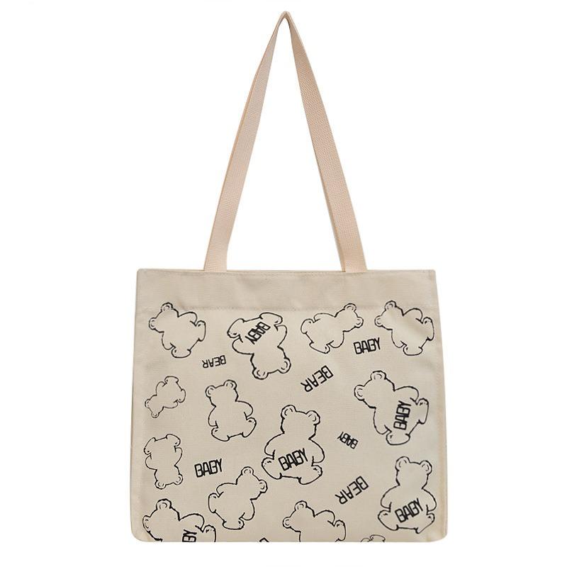 Large capacity canvas bag new shoulder bag simple women's bag shopping bag