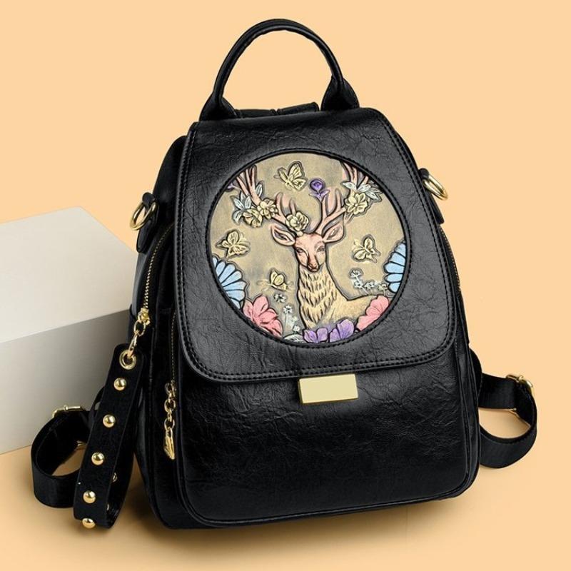 Embroidered Backpack, Lightweight and Multi-functional, Suitable for Travel, Leisure, and Study, Perfect for Students.