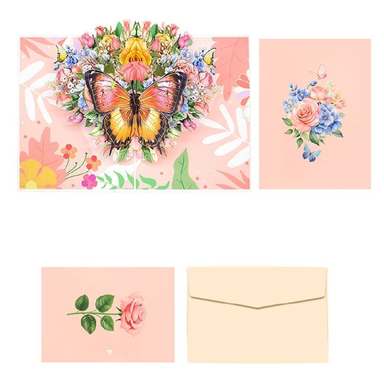Teachers Day Greeting Card Butterfly Paper Sculpture Greeting Card for Birthday Anniversary Mailing Envelope Included