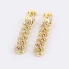 Nidin Fashionable Geometric Chain Pave Zircon Earrings For Women Sweet Personality Long Earrings Jewelry Party Gift