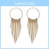 Style Western Trendy Alloy Tassel Dangle Earrings Golden And Silver Colors