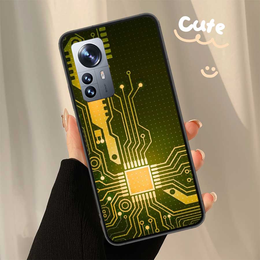The Transmission line Diagram of The Chip Phone Case For Xiaomi Poco X7 X6 X5 X4 X3 GT NFC M4 M5 Pro 5G M3 Mi F6 F5 F4 F3 F2 F1