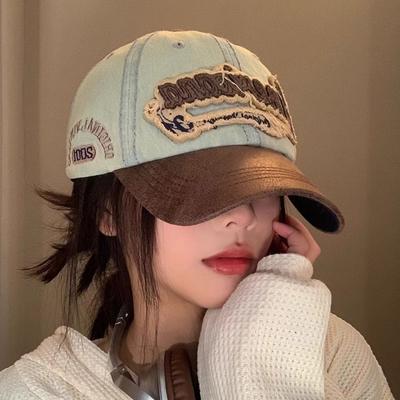 Denim Tattered Jeans Sun Hat Cotton Peaked Cap American Retro Baseball Caps  Outdoor
