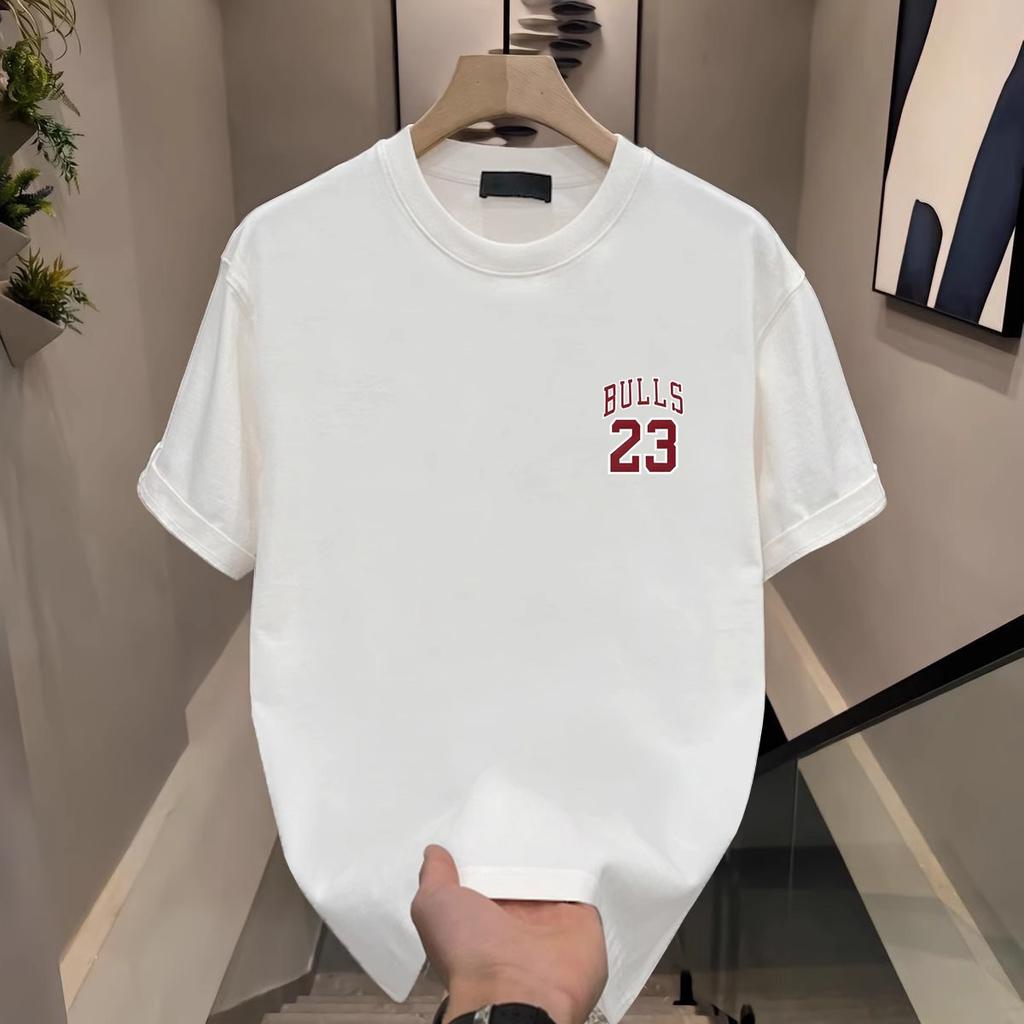 Heavy Short-Sleeved 100% Pure Cotton T-Shirt Men'S Loose And Versatile Casual Half-Sleeved Couple'S Clothes T-Shirt