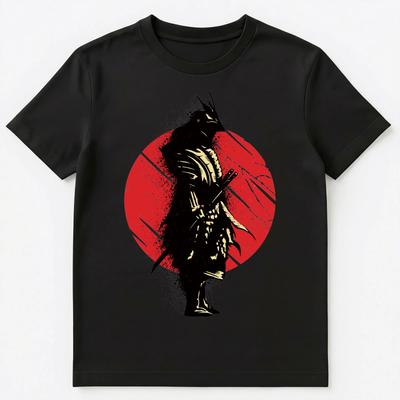 Japanese Samurai Ink Splatter Graphic Unisex T-Shirt