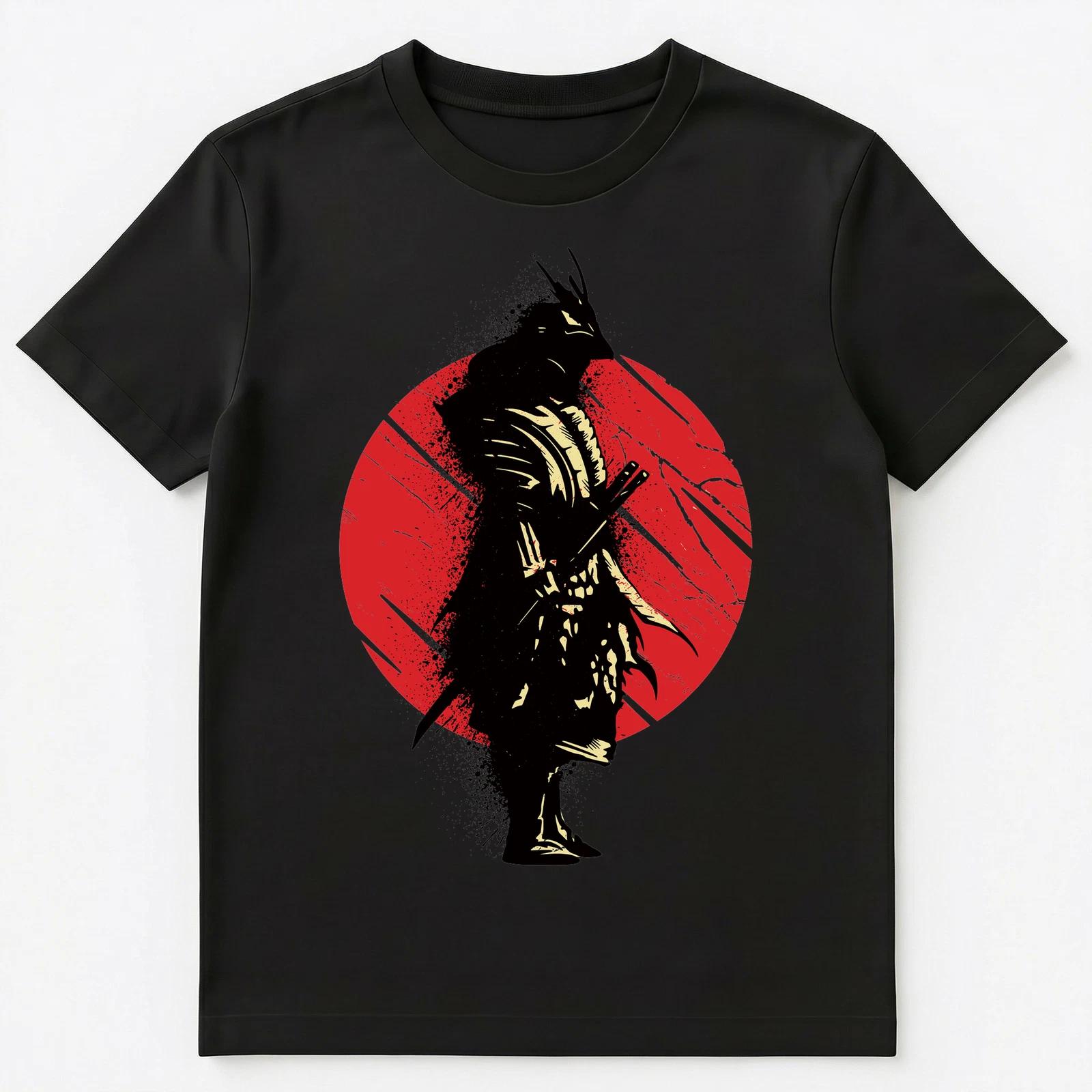 Japanese Samurai Ink Splatter Graphic Unisex T-Shirt S