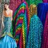 Mermaid fabric Sparkly Hologram Swimsuit Fish Scale 2 ways Stretch fabric Dancer Swimwear 150cm x 100cm -Sold by 1 meter