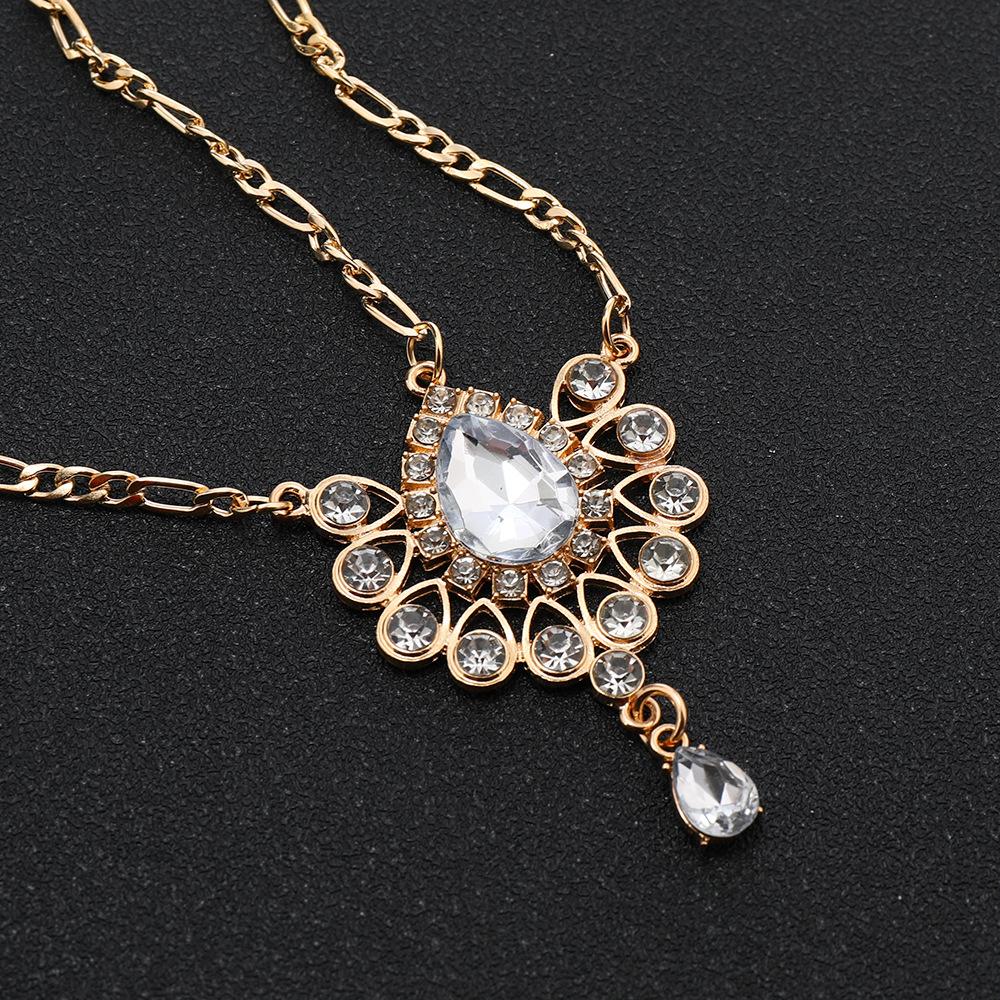 Elegante y lujoso colgante de gota de agua con diamantes de imitación, cadena para el cabello con colgante de ceja versátil y dulce, accesorio para el cabello, tocado