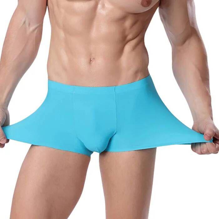 Boxer da uomo senza cuciture in seta ghiacciata - Ultraleggeri, traspiranti, sportswear alla moda
