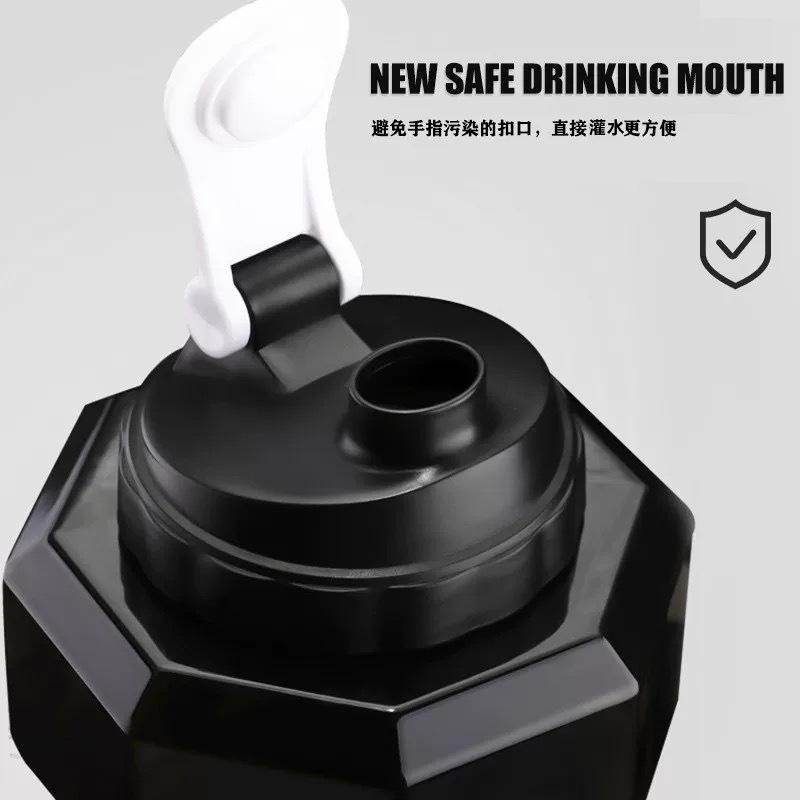 Fitness Dumbbell Shaped Water Bottle, Fillable Plastic Weight Training Dumbbell Cup, Large Capacity Outdoor Sports Drinking Flask