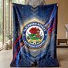 Blackburn Rovers Football Print Flannel Blanket, Soft Warm Lightweight Throw Blanket for Sofa Bed Camping