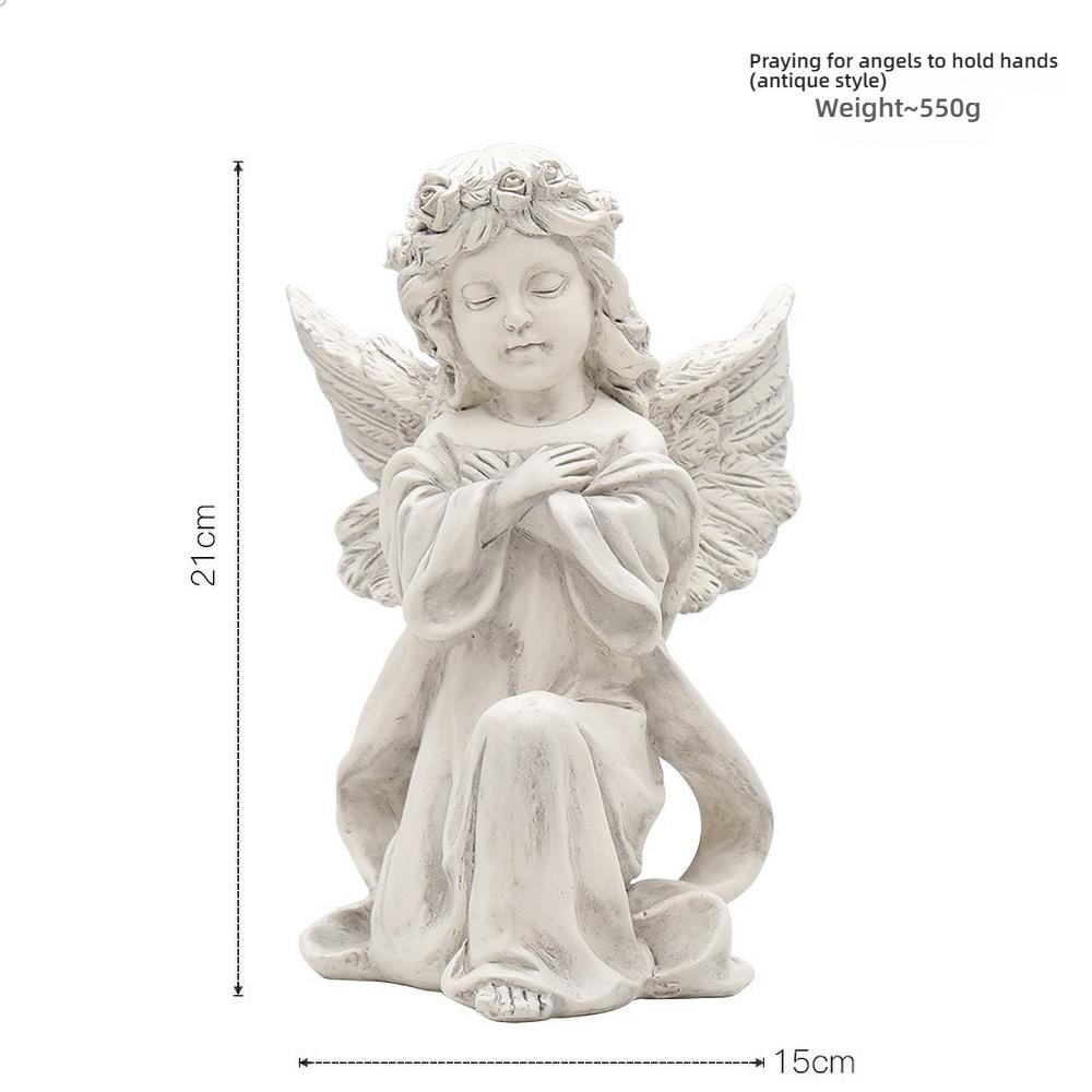 Hand-Painted Reading Angel Resin Statue - Vintage Book Decor, Home Altar Figurine, Collectible Gift, Photography Prop