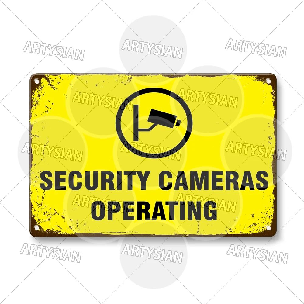 Surveillance Warning CCTV Camera Metal Sign Video Monitoring Alert Plaque Crime Prevention Facility Shop Security Poster