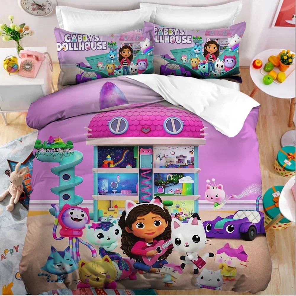Set Biancheria da Letto Bambola Kawaii Gabby Copripiumino Morbido Con 1/2 Federe Per Bambini Adulti Copripiumino in Microfibra